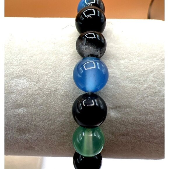 Set Of 4 Stone & Glass Bead Bracelets In Assorted Colors. B61 - Picture 5 of 16